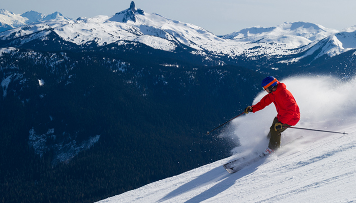 Skier Skiing Down A Mountain