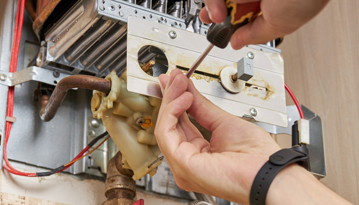 Landlord Boiler Being Fixed