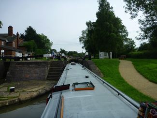 A narrowboat lock landing